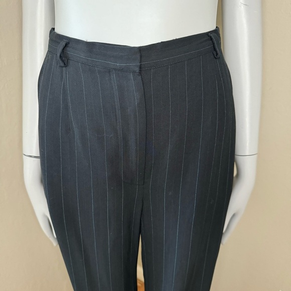 GIORGIO ARMANI Vintage Wool Crepe Blue Pinstripe Dress Pants - Picture 4 of 16